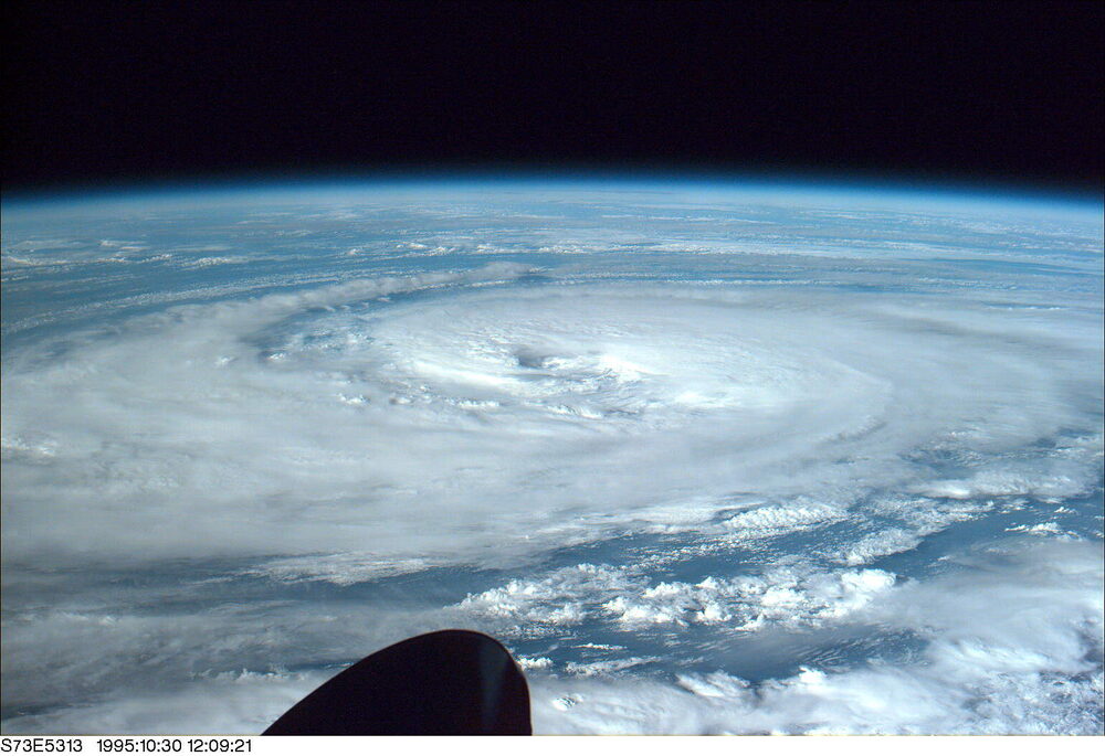 Typhoon Angela seen from the Space Shuttle, 1995