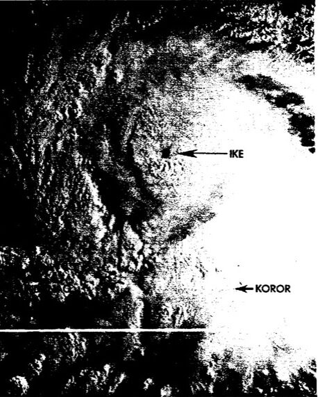 Satellite view of Typhoon Ike, 1984