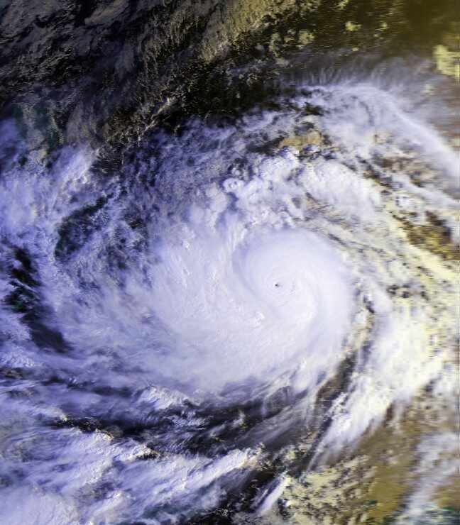Satellite view of Typhoon Mike, 1990