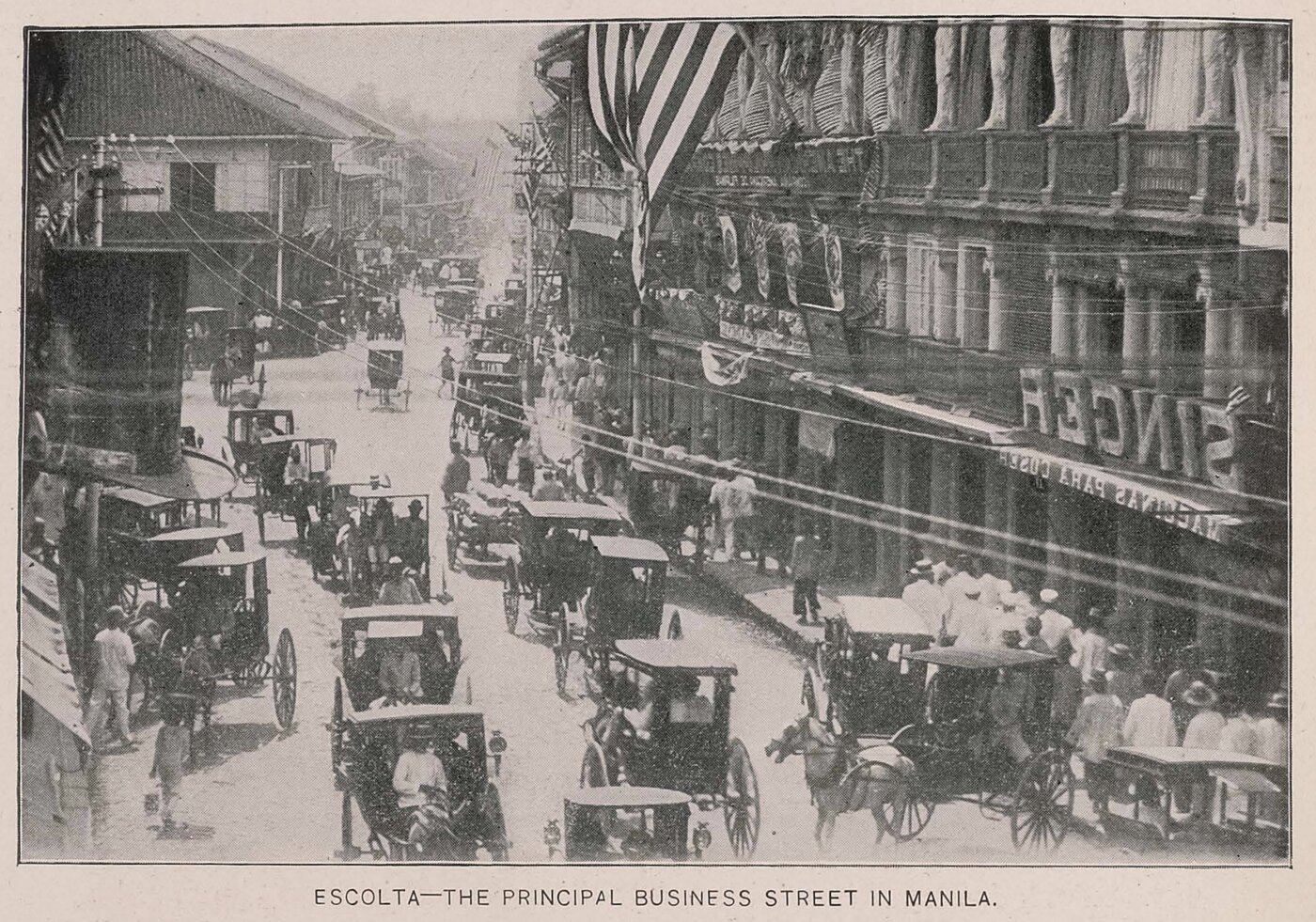 The Escolta, Manila's main commercial street, in the early 1900s