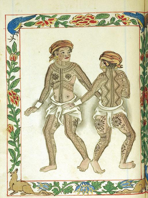 A Visayan noble couple depicted in the Boxer Codex of about 1590